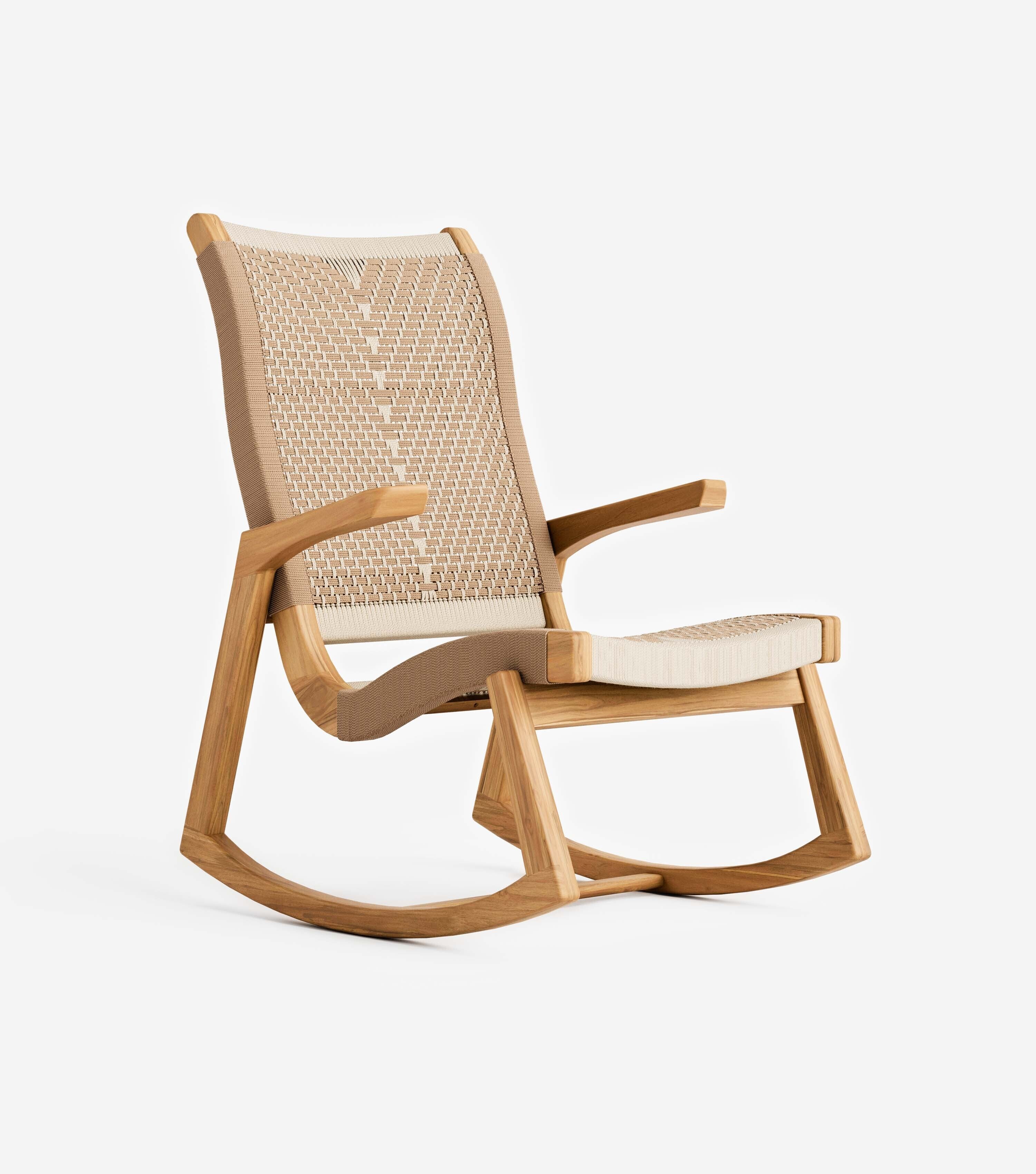 Amador Rocking Chair Woven Natural Cord | Forever Furniture by