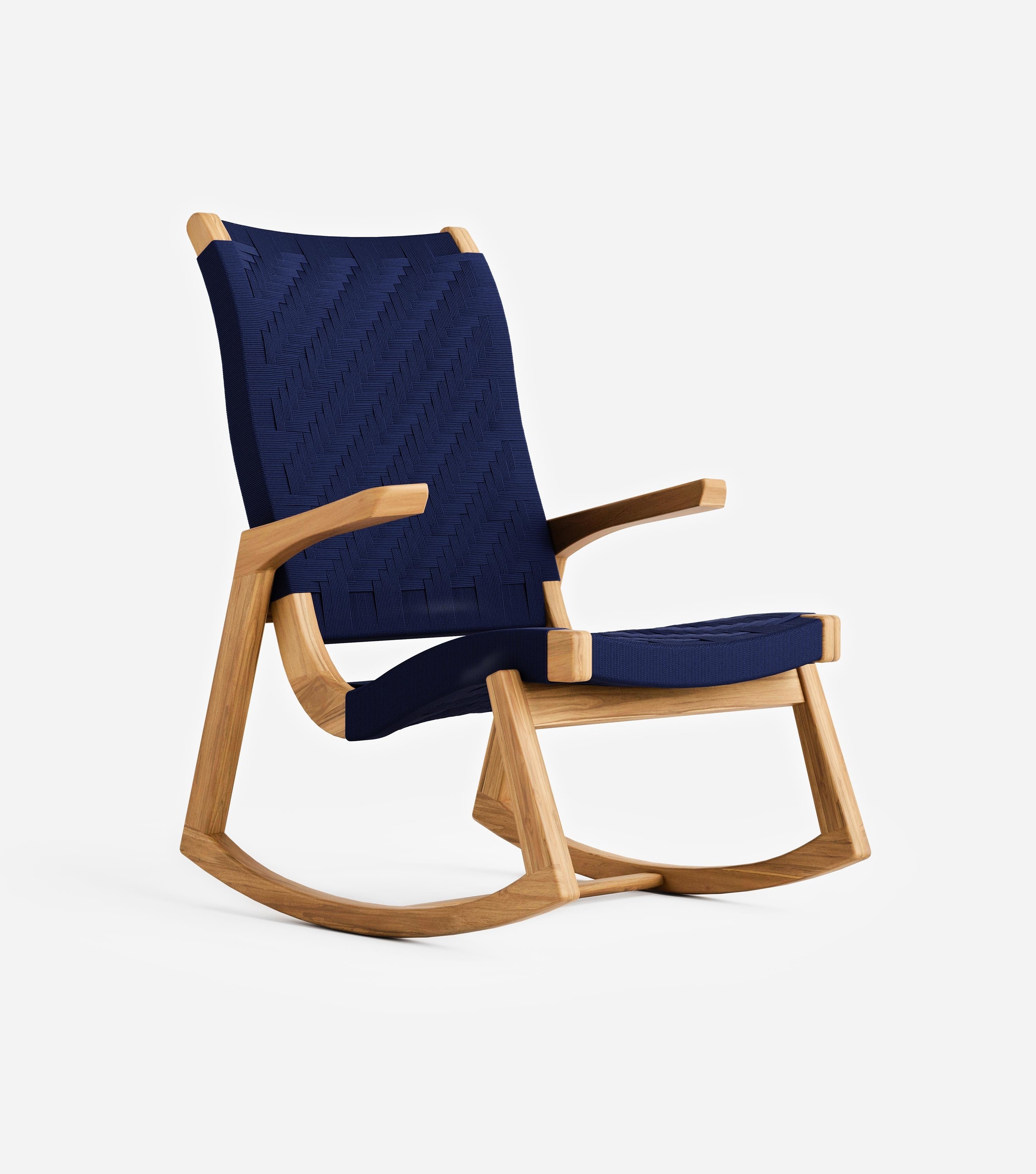 Amador Rocking Chair | Navy Basket Cord